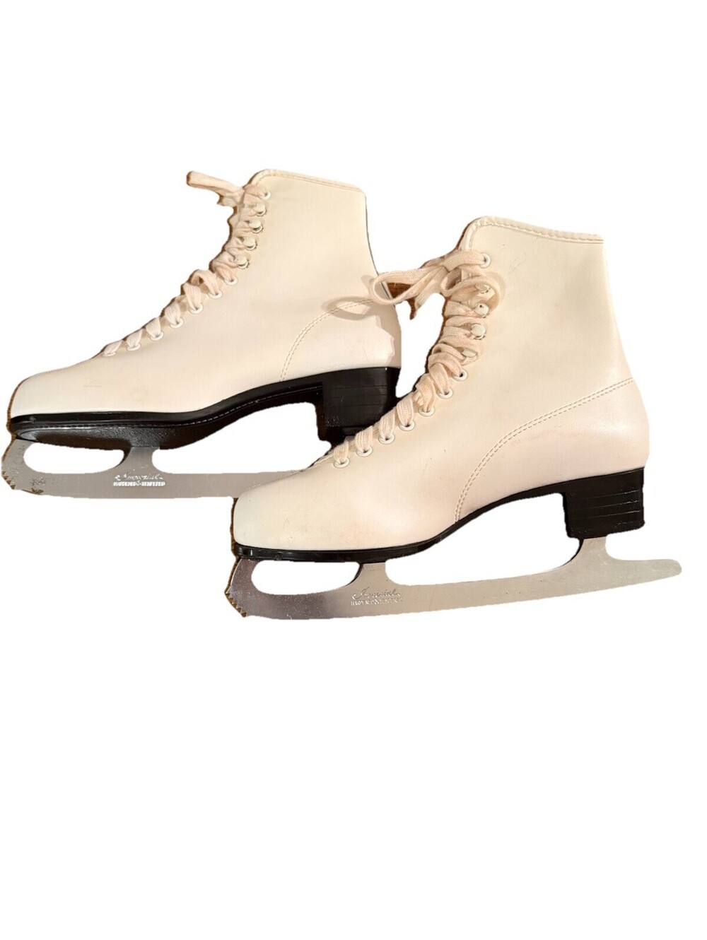 Vintage Imperial Women's Size 7 White Figure Skates Tempered Hardened Blade